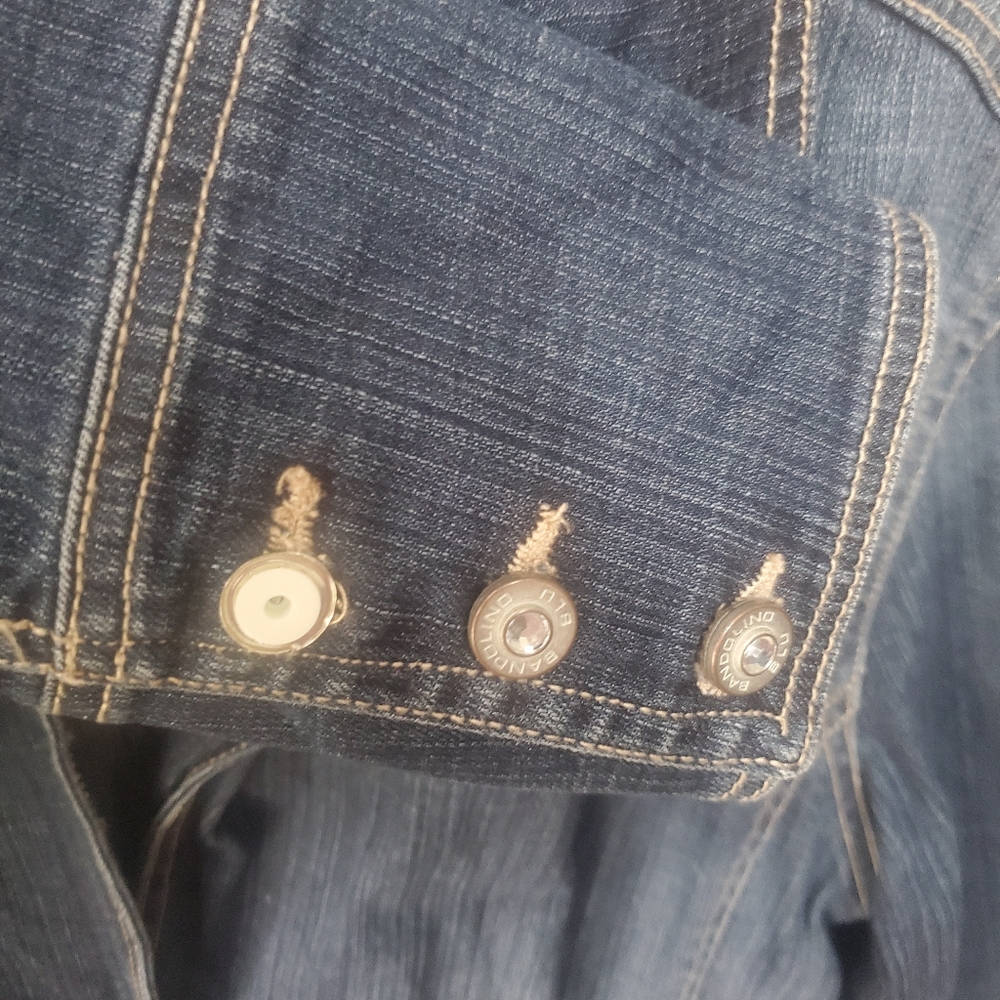 Bandolino Tailored Jean Jacket, Cuffed Sleeves, Size Large - Picture 6 of 8
